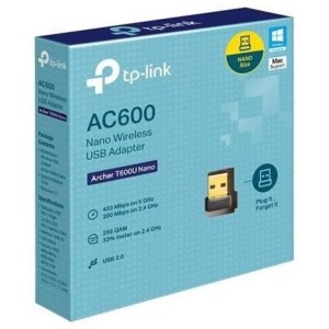 Adaptor USB Wireless TP-LINK Archer T600U Nano, Dual-Band 200 + 433 Mbps, negru